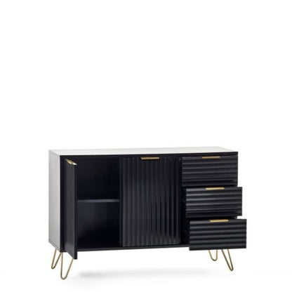 Murano Sideboard 2 Door 3 Drawer in Black