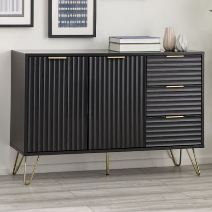 Murano Sideboard 2 Door 3 Drawer in Black